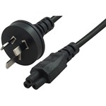 COMSOL POWER CABLE CLOVER LEAF 3PIN AUS MALE TO C5 FEMALE 2M BLACK