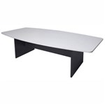 LOGAN CONFERENCE TABLE BOAT SHAPED 1200 X 2400 X 730MM WHITEIRONSTONE