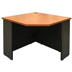 LOGAN CORNER WORKSTATION UNIT 900 X 900 X 600MM BEECHIRONSTONE