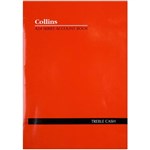 COLLINS A24 SERIES ACCOUNT BOOK 3 MONEY COLUMN TREBLE CASH 24 LEAF A4 RED