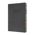 COLLINS RAINBOW EDGE ED151U96 DIARY DAY TO PAGE A5 CHARCOAL