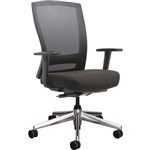 BURO MENTOR TASK CHAIR HIGH MESH BACK ALUMINIUM BASE ARMS BLACK