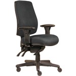 ERGOSELECT SPARK ERGONOMIC CHAIR HIGH BACK 3 LEVER SEAT SLIDE BLACK NYLON BASE ADJUSTABLE ARMS SLATE