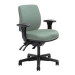 DAL ERGOSELECT SPARK ERGONOMIC CHAIR MEDIUM BACK 3 LEVER SEAT SLIDE BLACK NYLON BASE ADJUSTABLE ARMS CLOUD
