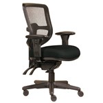 DAL ERGOSELECT SWIFT ERGONOMIC CHAIR MEDIUM MESH BACK 3 LEVER SEAT SLIDE BLACK NYLON BASE ADJUSTABLE ARMS ONYX