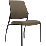 URBIN 4 LEG CHAIR GLIDES BLACK FRAME CHOCOLATE SEAT AND INNER BACK