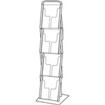 DEFLECTO PORTABLE CONCERTINA DISPLAY STAND A4 CHROMECLEAR