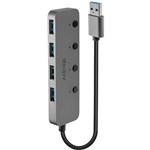 LINDY 43309 4PORT HUB USBA 30 WITH ONOFF SWITCHES 310MM GREY