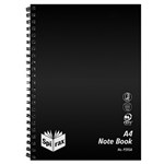 SPIRAX P595A NOTEBOOK PP COVER 7MM RULED SIDE OPEN A4 240 PAGE BLACK