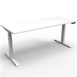 RAPIDLINE BOOST PLUS HEIGHT ADJUSTABLE SINGLE SIDED WORKSTATION 1200 X 750MM NATURAL WHITE TOP  WHITE FRAME