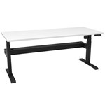 RAPIDLINE BOOST LIGHT SINGLE SIDED WORKSTATION WITH CABLE TRAY 1500MM NATURAL WHITE TOP  BLACK FRAME