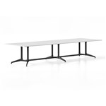 RAPIDLINE TYPHOON MEETING AND BOARDROOM TABLE RECTANGLE 3200 X 1200MM NATURAL WHITE TOP AND BLACK PC ALL OVER FRAME