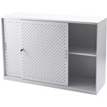 RAPIDLINE GO PERFORATED SLIDING DOOR CUPBOARD 1530 X 1016 X 473MM WHITE CHINA