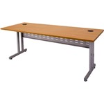 RAPID SPAN C LEG DESK WITH METAL MODESTY PANEL 1500 X 700MM BEECHSILVER