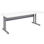 RAPID SPAN C LEG DESK WITH METAL MODESTY PANEL 1500 X 700MM WHITESILVER