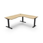 RAPIDLINE BOOST STATIC CORNER WORKSTATION 1500 X 1500MM NATURAL OAK TOP  BLACK FRAME