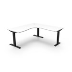 RAPIDLINE BOOST STATIC CORNER WORKSTATION 1800 X 1500MM NATURAL WHITE TOP  BLACK FRAME