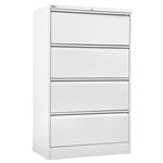 GO LATERAL FILING CABINET 4 DRAWER HEAVY DUTY 1321 X 900 X 473MM WHITE CHINA