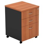OM MOBILE PEDESTAL 3DRAWER LOCKABLE 468 X 510 X 685MM CHERRYCHARCOAL