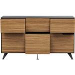 NOVARA CREDENZA 6 DRAWS 1825 X 425 X 800MM ZEBRANO TIMBER VENEER
