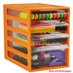 ITALPLAST 4 DRAWER OFFICE ORGANISER CABINET MANDARIN