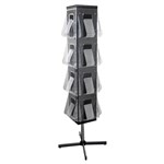 DEFLECTO DELUXE ROTATING BROCHURE HOLDER FLOOR STAND 16 X A4 BLACKCLEAR