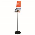 DEFLECTO BROCHURE DISPLAY STAND WITH SIGN HOLDER A4 CLEARBLACK