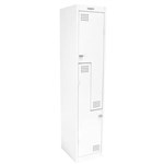 STEELCO PERSONNEL LOCKER 2 Z DOOR 380MM WHITE SATIN