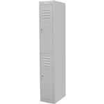 STEELCO PERSONNEL LOCKER 2 DOOR 380MM SILVER GREY