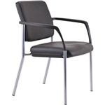 BURO LINDIS VISITOR CHAIR 4LEG BASE UPHOLSTERED BACK ARMS JETT FABRIC BLACK