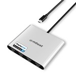MBEAT USBC QUAD 4K HDMI DISPLAYLINK ADAPTER WITH PD PASSTHROUGH BLACK