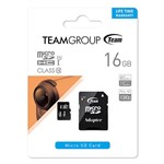 TEAM GROUP MICRO SDHC 16GB CLASS10 UHSI RETAIL W1 ADAPTER  RW MAX 80MBS 15MBS