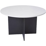LOGAN ROUND MEETING TABLE 900MM DIAMETER WHITEIRONSTONE