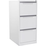 MERCURY FILING CABINET 3 DRAWER 470 X 620 X 1015MM WHITE SATIN