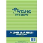 WRITER LOOSE LEAF REFILL REINFORCED 7MM RULED 60GSM A4 500 SHEET