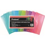 PROTEXT DOCUMENT WALLET WITH BUTTON DL TRANSLUSCENT ASSORTED PP PACK 12