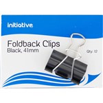 INITIATIVE FOLDBACK CLIP 41MM BLACK PACK 12