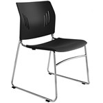 STEELCO ACE VISITOR CHAIR SLED BASE BLACK