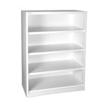 STEELCO OPEN BOOKCASE 4 SHELVES 2000 X 1200 X 400MM WHITE SATIN