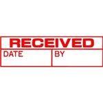 XSTAMPER CXBN 1680 PREINKED MESSAGE STAMP RECEIVEDDATEBY 42 X 13MM RED