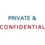 XSTAMPER CXBN 2010 PREINKED MESSAGE STAMP PRIVATE AND CONFIDENTIAL 42 X 13MM REDBLUE