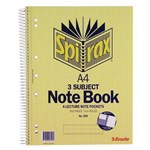 SPIRAX 599 3SUBJECT NOTEBOOK 7MM RULED SPIRAL BOUND 300 PAGE A4