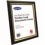 CARVEN DOCUMENT FRAME A4 TIMBER LOOKGOLD