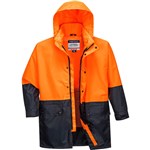 HUSKI KIMBERLEY LIGHTWEIGHT HIVIS RAIN JACKET 2TONE ORANGENAVY XL