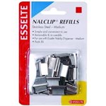 ESSELTE NAL CLIP REFILLS MEDIUM CHROME BOX 50
