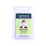 SELF LOCKING FLEXIBLE ID CARD HOLDER PORTRAIT FROST