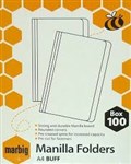 MARBIG MANILLA FOLDER A4 BUFF BOX 100