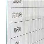 PERPETUAL YEAR PLANNER GLASSBOARD 1200 X 900MM WHITE