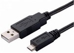 CABLE USB A MALE TO MICRO USB B BLACK 3 METRE