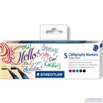 STAEDTLER 3002 CALLIGRAPHY MARKERS DOUBLE ENDED ASSORTED PACK 5